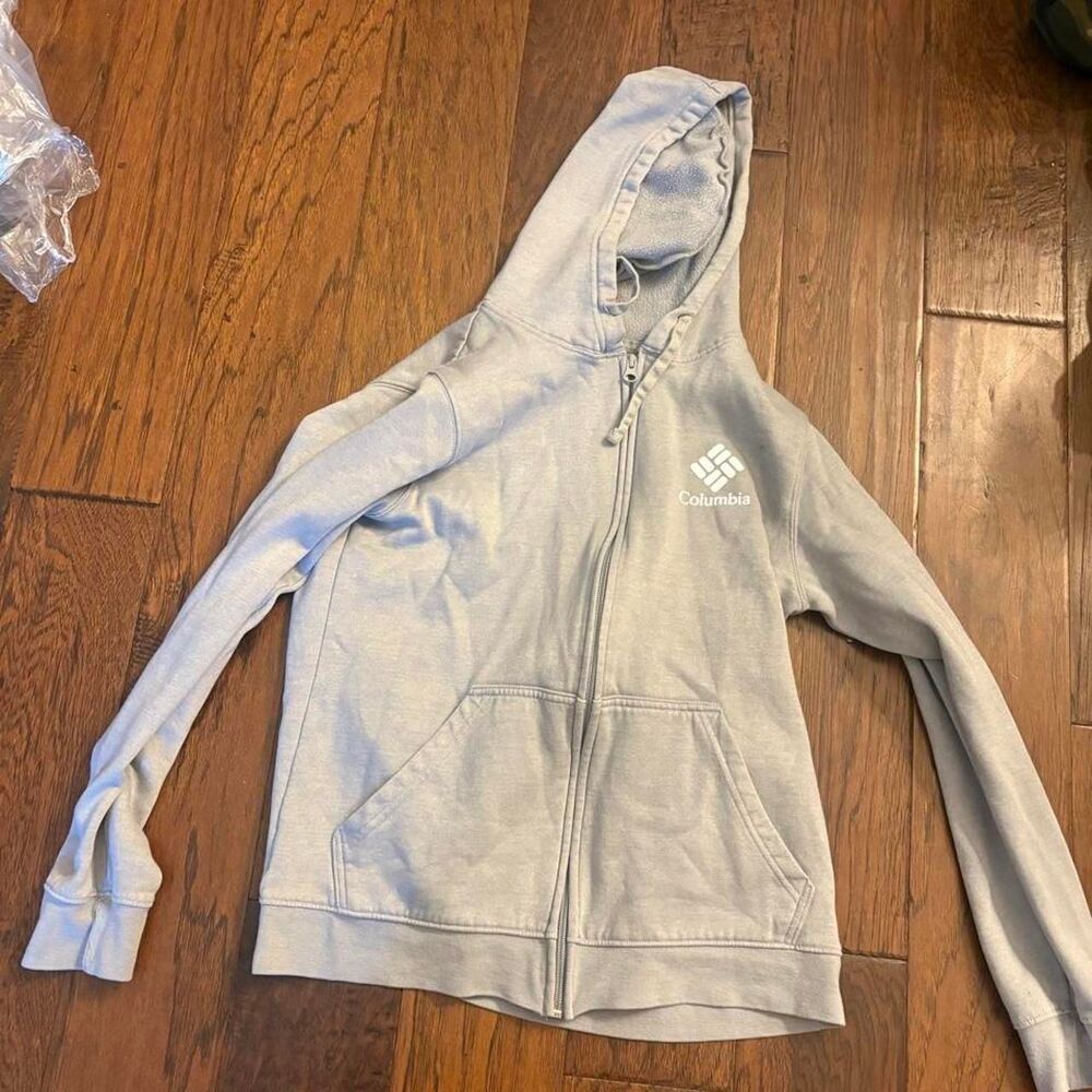 Columbia-sportswear Men's Grey and Blue Hoodie